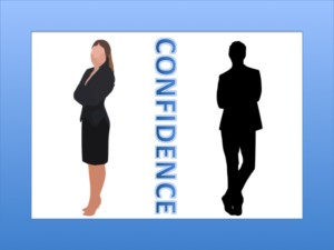 man and woman image with word CONFIDENCE printed
